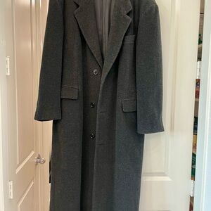 Hugo Boss - solid wool Men's Classic charcoal Gray Overcoat